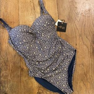 NWT Navy floral one piece swimsuit